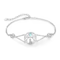 wholesale 925 Sterling Silver Moonstone Wolf Adjustable Howling Bracelet Wholesale for Women-0-1