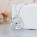 wholesale 925 Sterling Silver Heart Elephant Pendant Necklace Wholesale With Moonstone-0-4
