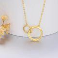 TOUPOP 14K Gold Diamond Women's Interlocking Circle Pendant Necklace-0-1