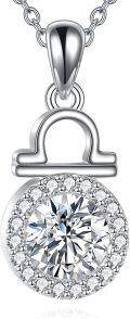 wholesale Sterling Silver Moissanite Zodiac Necklace Lab Created Diamond Gift-0-5