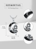 wholesale 925 Sterling Silver Dragon on Crescent Moon Gothic Necklace for Men & Women-0-1