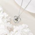 wholesale 925 Sterling Silver Penguin Love Heart Pendant Necklace with Cubic Zirconia  for Women Girls-0-4