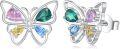 wholesale 925 Sterling Silver Butterfly Multicolor Stone Stud Earrings for Women and Men  Ideas-0-0