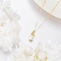 wholesale 14K Gold Swan Pendant with Freshwater Pearl and Cubic Zirconia Chain Necklaces for Women Elegant Fine s-0-3