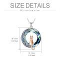 TOUPOP Sterling Silver Blue Crystal Cats On The Moon Pendant Necklace-0-4