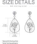 wholesale Sterling Silver Floral Teardrop Earrings w Birth Flower Engraved Gift for Women-0-28