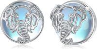 wholesale 925 Sterling Silver Mother-of-Pearl Celtic Knot Elephant Stud Earrings-7-Elephant