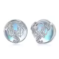 TOUPOP Sterling Silver Moonstone Yoga Lotus Tree Of Life Sea Turtle Butterfly Celtic Knot Elephant Stud Earrings-0-0