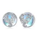 TOUPOP Sterling Silver Moonstone Yoga Lotus Tree Of Life Sea Turtle Butterfly Celtic Knot Elephant Stud Earrings-0-0