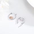 wholesale S925 Sterling Silver Rose Gold Dog Huggie Hoop Earrings for Sensitive Ears-0-1