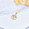 wholesale 14K Gold White Cubic Zirconia Tree Of Life Pendant Necklace For Women-0-4