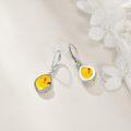 wholesale 925 Sterling Silver Amber Teardrop Drop Earrings with Leverbacks-0-3