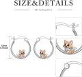 wholesale 925 Sterling Silver Fox Hoop Earrings - Cute Animal  for Her-0-4