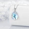 wholesale 925 Sterling Silver Fox Pendant Necklace Wholesale With Rose Gold Flowers-0-3