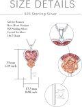 wholesale TOUPOP Key Necklace For Women Rose Pendant Necklace With Heart 925 Sterling Silver Key Rose Jewelry Gift For Women Wife Sister Girlfriend Mom Her Valentine's Day Gift Birthday Gift Christmas Gift -0-3