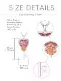 TOUPOP Sterling Silver Rose Heart Key Pendant Necklace Gift for Women-0-3