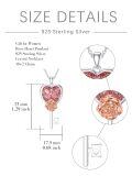 TOUPOP Sterling Silver Rose Heart Key Pendant Necklace Gift for Women-0-3