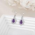 wholesale 925 Sterling Silver Teardrop Moonstone & Lapis Lazuli Drop Earrings for Women-0-3