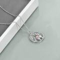 wholesale 925 Sterling Silver Tree of Life Sloth and Llama Charm Pendant Necklace-0-2