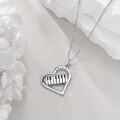 wholesale 925 Sterling Silver Love Music Heart Pendant Necklace with Piano Keys Design for Women Girls Musical Instrument Gift Birthdays Christmas Presents-0-2