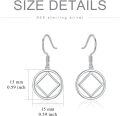 wholesale 925 Sterling Silver Square Circle Dangle Earrings-0-4