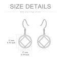 wholesale 925 Sterling Silver Square Circle Dangle Earrings-0-4