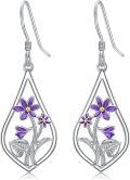 wholesale 925 Sterling Silver Pink Lily of the Valley Drop Earrings-0-41