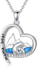 wholesale TOUPOP Gifts For Mom Mama Bear Necklace Pendant For Mom 925 Sterling Silver Pendant Jewelry Gift For New Mom Grandmother Women Birthday -0-0