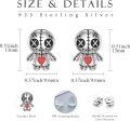 wholesale 925 Sterling Silver Metal Stone Voodoo Doll Stud Earrings Gothic Horror Skull Ghost Jewelry for Women Girls Gift-0-1