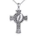 wholesale 925 Sterling Silver Football Design Cross Pendant Necklace for Men & Women - Hip Hop s-0-0