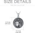 wholesale 925 Sterling Silver Cross Pendant Necklace with Knight and Shield Design - Religious Christian  for Women & Men-0-4