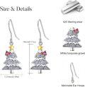 wholesale 925 Sterling Silver Christmas Tree Dangle Earrings with Stars and Bows-0-27