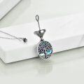 wholesale 925 Sterling Silver Abalone Shell and Opal Tree of Life Cremation Keepsake Pendant Necklace with Funnel & Chain 24-0-2