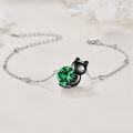 wholesale 14K Gold Pink Crystal Black Cat Pendant Necklace for Women Cats Lover-0-328
