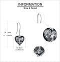 wholesale 925 Sterling Silver Tree of Life Heart Drop Earrings for Women-0-2
