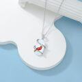 wholesale Sterling Silver Opal Animal Pendant Necklace Bear Panda Cat Koala Sloth Cardinal Unicorn Gift for Women Mom-0-5