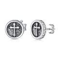 wholesale 925 Sterling Silver Cross Stud Earrings-0-0