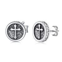 wholesale 925 Sterling Silver Cross Stud Earrings-Cross Stud-2