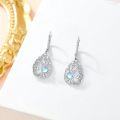 wholesale 925 Sterling Silver Teardrop Moonstone & Turquoise Filigree Drop Earrings for Women-0-1