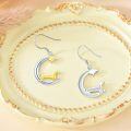 wholesale 925 Sterling Silver Dachshund Moon Star Charm Drop Earrings  for Women Girls-0-4