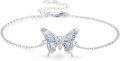 wholesale 925 Sterling Silver Opal Butterfly Charm Bracelet - Adjustable Length s for Women-0-0
