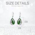 wholesale 14K Gold Plated Sterling Silver Round Natural Jade Earrings for Women-0-34