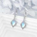 wholesale 925 Sterling Silver Blue Moonstone Marquise Cut Leverback Dangle Earrings-0-2