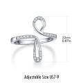 wholesale 925 Sterling Silver Safety Pin Design Open Adjustable Band Rings for Women and Men with Cubic Zirconia Stones - Unique s-0-5