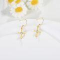 wholesale 14K Gold Simple Wing Teardrop Cross Love Knot Dangle Earrings for Women-0-2