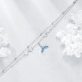 wholesale 925 Sterling Silver Mermaid Tail Charm Ankle Anklet with Blue Crystal Accents for Women-0-3
