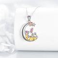 wholesale 925 Sterling Silver Rabbit on Cloud Pendant Necklaces for Women-0-4