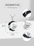 wholesale 925 Sterling Silver Moon Sleeping Mouse Necklace Pendant Charm Gift for Women Girls-0-1
