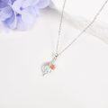 wholesale 925 Sterling Silver Rose Pendant with CZ Stones and Chain - 3D Flower Design Jewelry for Women-0-1