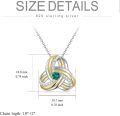 wholesale TOUPOP Christmas Gifts For Women Love Knot Necklace For Women S925 Gold Plated Charm Necklace With Emerald Green Zircon Irish Gifts For Mom Celtic Knot Jewelry For Friends Birthdays Gifts For Nurse -0-5